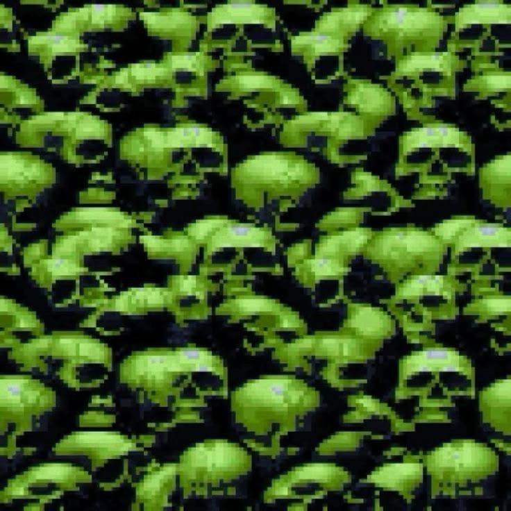 Green skull pattern